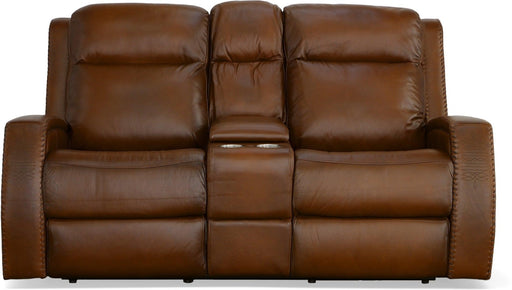 Mustang Power Reclining Loveseat with Console & Power Headrests image
