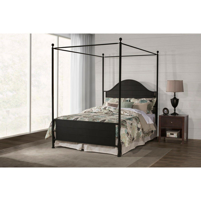 Hillsdale Furniture Cumberland King Metal Canopy Bed in Black
