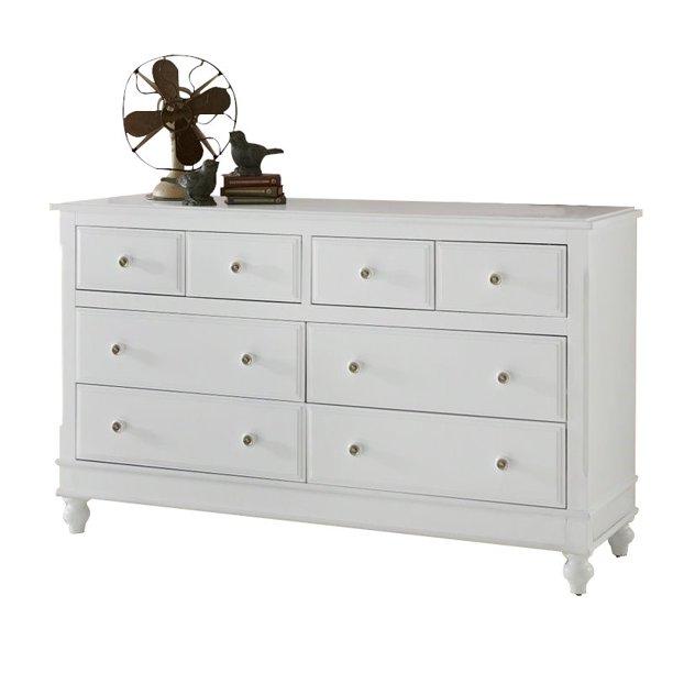 Hillsdale Furniture Lake House 8 Drawer Dresser in White