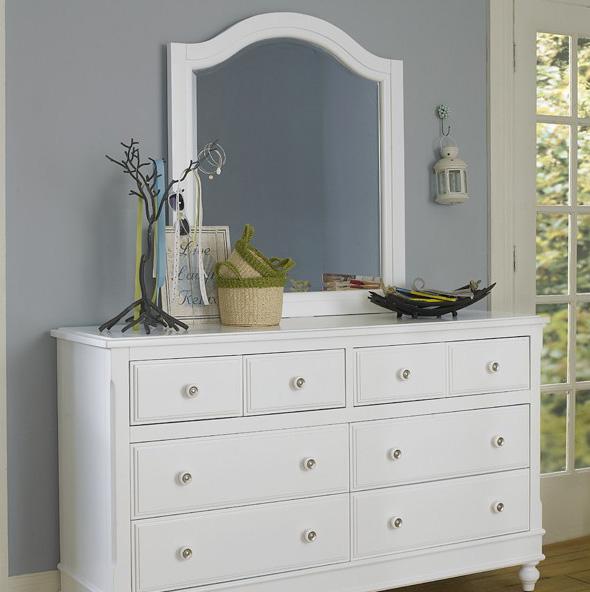 Hillsdale Furniture Lake House Arched Mirror in White