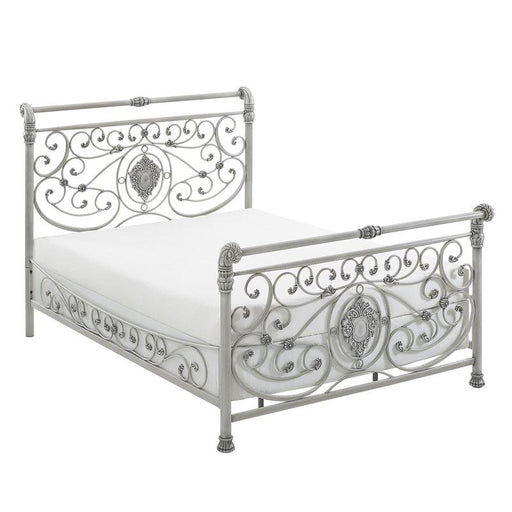 Hillsdale Furniture Mercer Metal Queen Sleigh Bed in Brushed White image