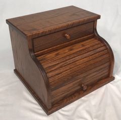 Amish Rolltop Traditional Breadbox w/drawer
