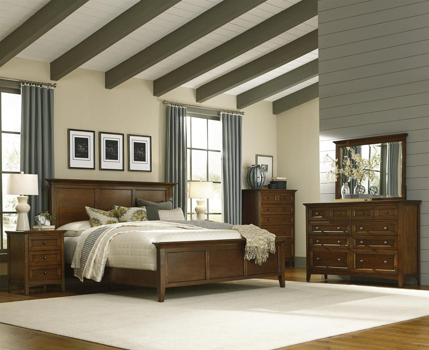 A-America Westlake Queen Panel Bed in Brown Cherry