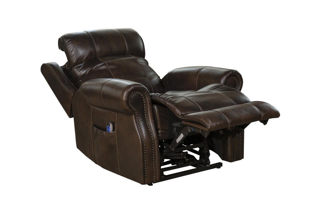 BarcaLounger Langston Lift Chair Recliner w/Power Head Rest & Lumbar in Brown