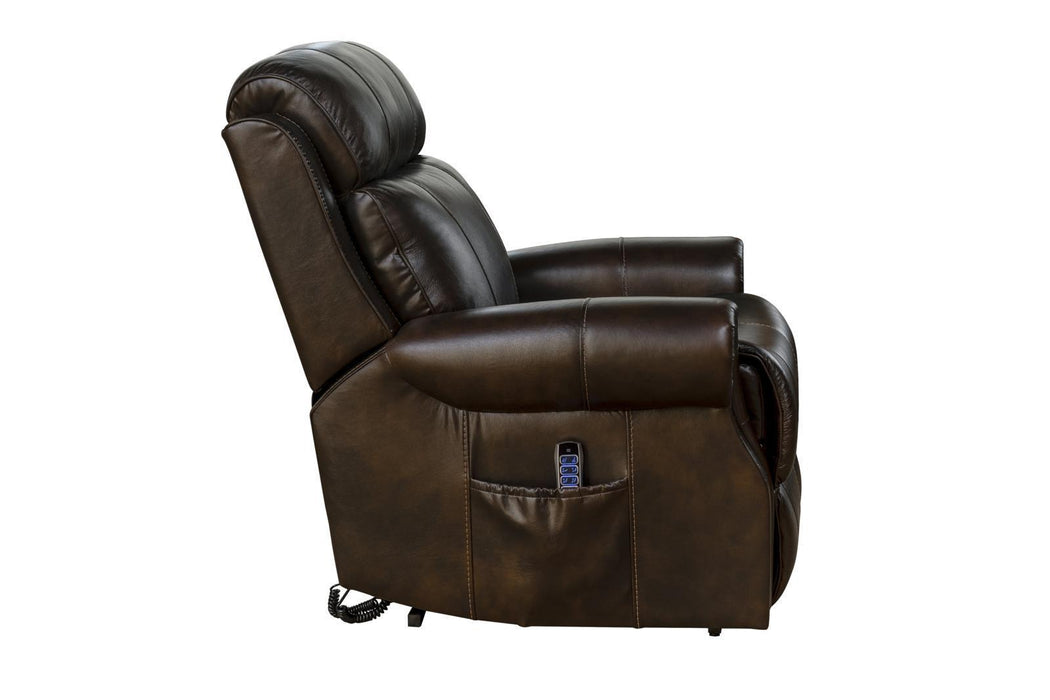 BarcaLounger Langston Lift Chair Recliner w/Power Head Rest & Lumbar in Brown
