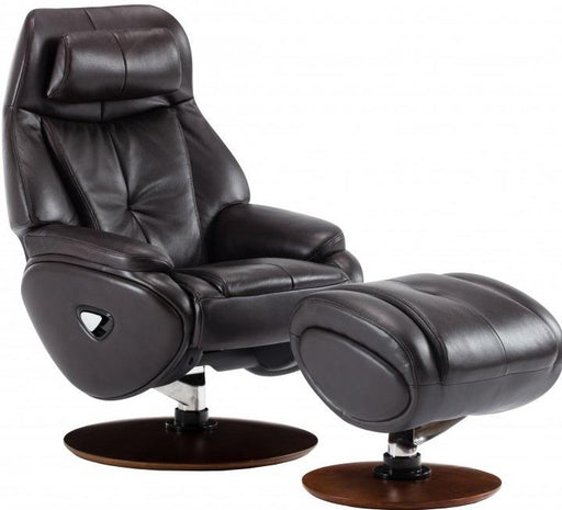 BarcaLounger Marjon Pedestal Recliner with Ottoman in Janie Chocolate image