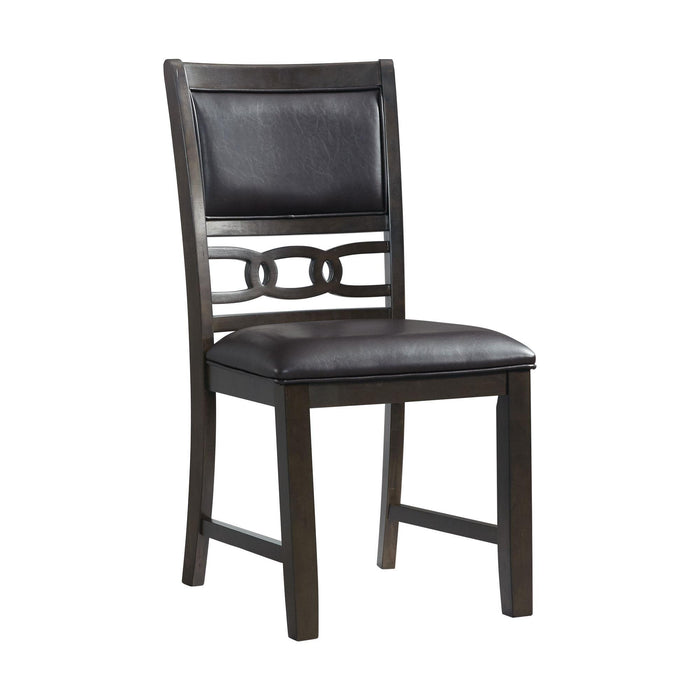 Amherst Standard Height Faux Leather Side Chair Set in Walnut of 2