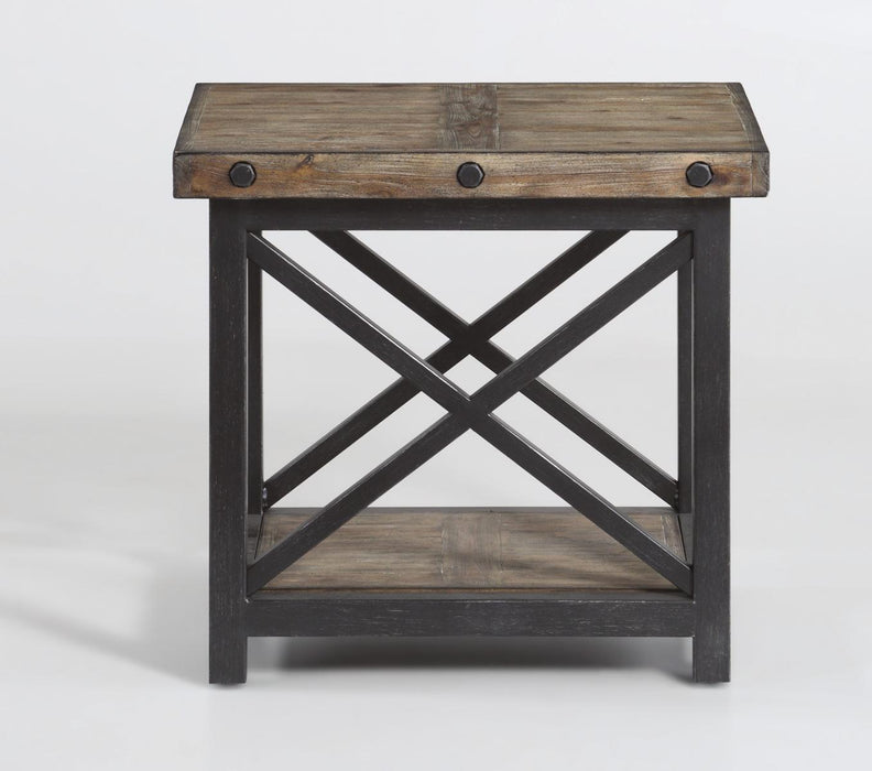 Flexsteel Carpenter End Table in Rustic Gray