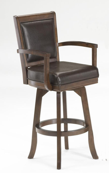 Hillsdale Ambassador Swivel Bar Stool in Medium Brown Cherry (Set of 2)