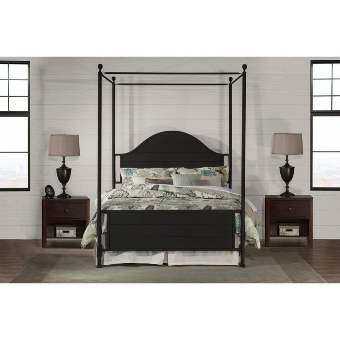 Hillsdale Furniture Cumberland King Metal Canopy Bed in Black
