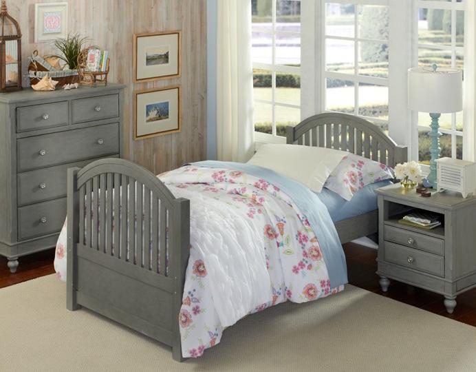 Hillsdale Furniture Lake House Adrian Twin Panel Bed in Stone