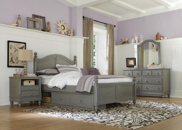Hillsdale Furniture Lake House Payton Full Arch Bed with Storage in Stone