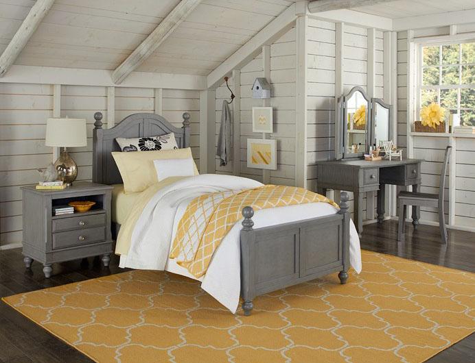 Hillsdale Furniture Lake House Payton Twin Arch Bed in Stone