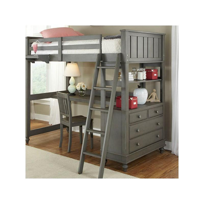 Hillsdale Furniture Lake House Twin Loft Bed with Desk in Stone image