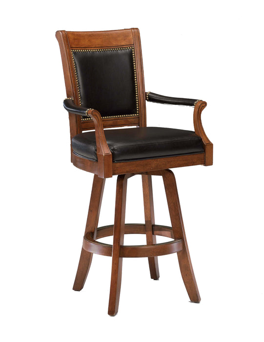 Hillsdale Kingston Game Swivel Bar Stool in Medium Cherry (Set of 2)