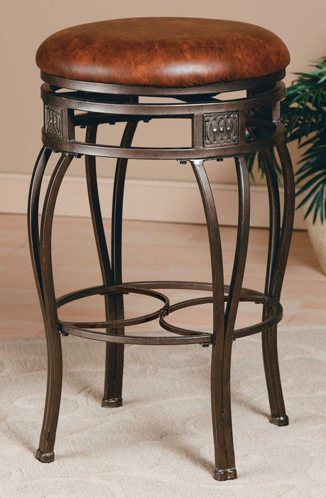 Hillsdale Montello Backless Swivel Counter Stool in Old Steel (Set of 2)