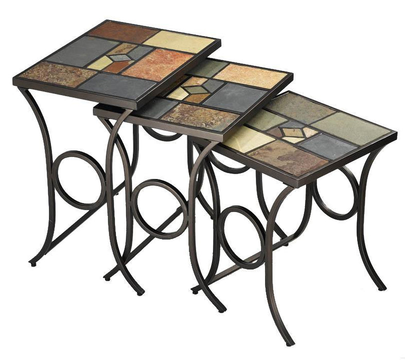 Hillsdale Pompei Nesting Tables in Black/ Gold Set of 3