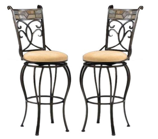 Hillsdale Pompei Swivel Counter Stool in Black/ Gold (Set of 2) image