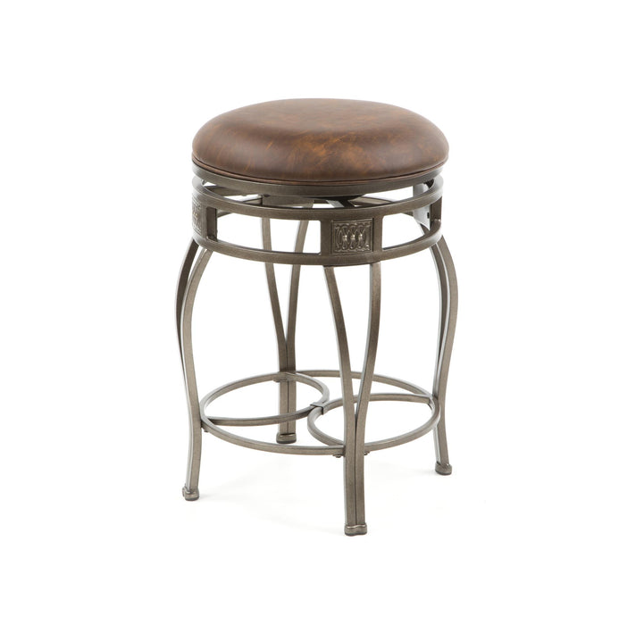 Hillsdale Montello Backless Swivel Counter Stool in Old Steel (Set of 2)