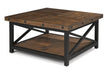 Flexsteel Carpenter Square Cocktail Table in Rustic Brown image