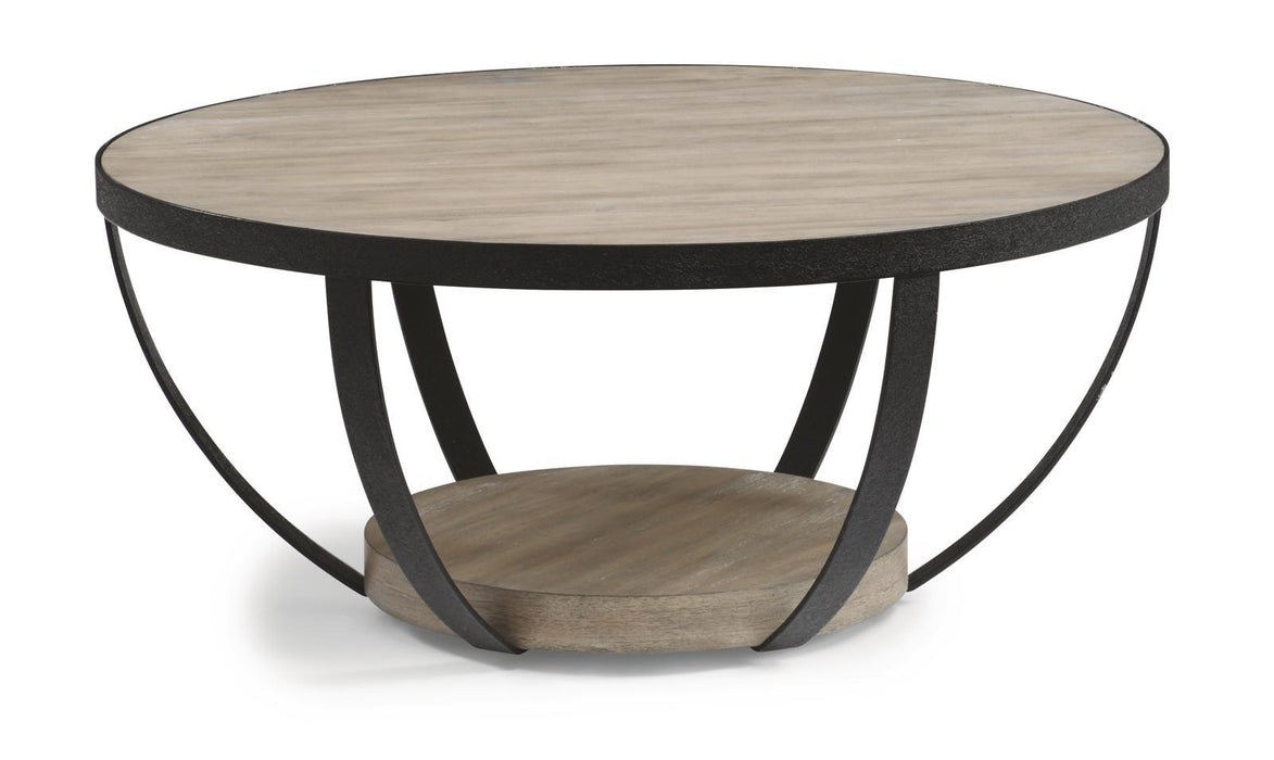 Flexsteel Compass Round Cocktail Table in Gray/Black image