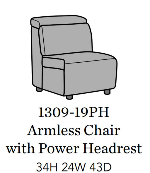 Flexsteel Latitudes Astra Leather Armless Chair w/Power Headrest image