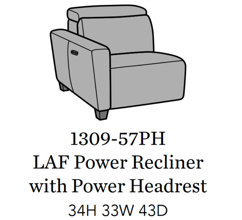 Flexsteel Latitudes Astra Leather LAF Power Recliner w/Power Headrest image