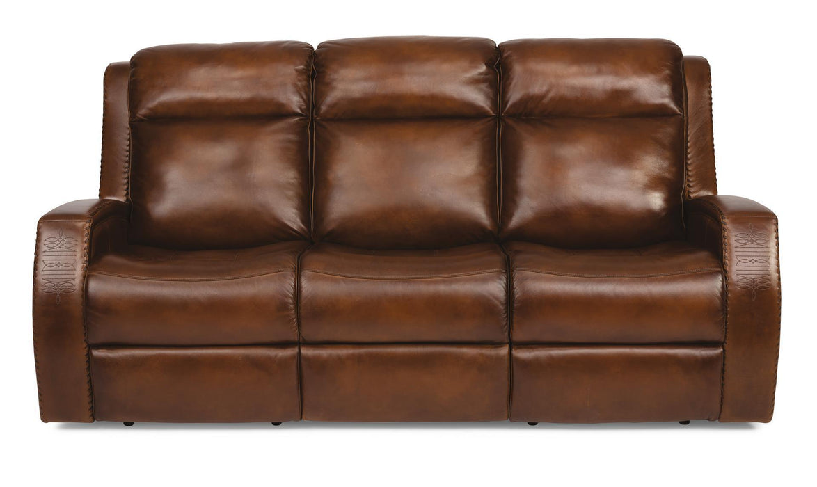 Flexsteel Latitudes Mustang Leather Power Reclining Sofa w/Power Headrests image